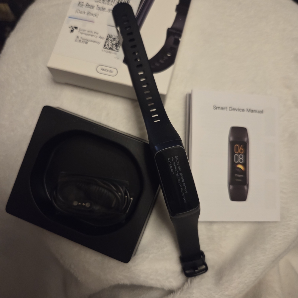Black Fitness Smart Band with Silicone Strap